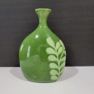 Crate and barrel Brin green vase NWT